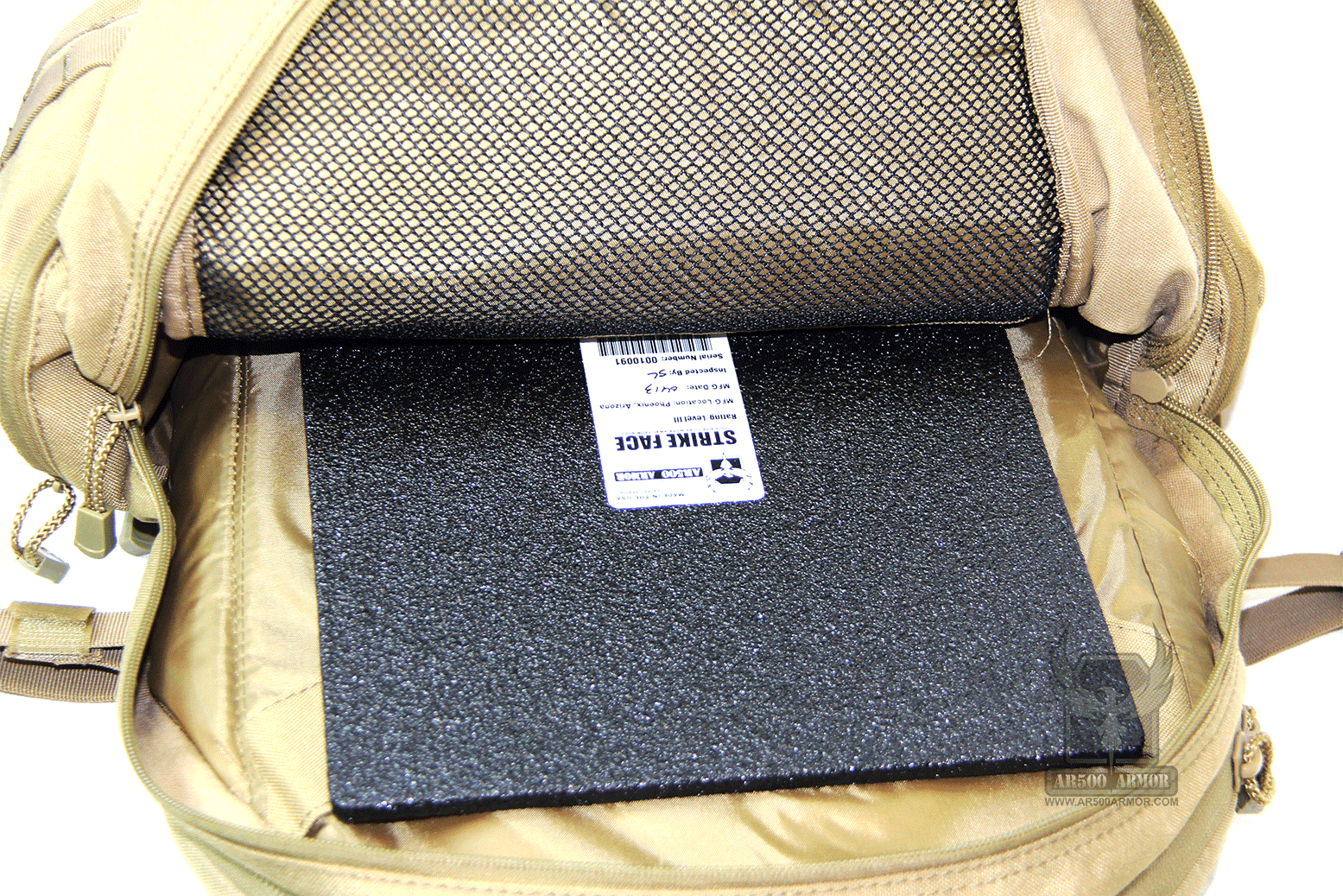 AR500 Level III Backpack Armor Plate in Bag