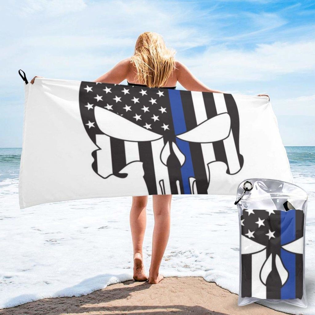 Product Image for Thin Blue Line Punisher Skull Yoga Towel