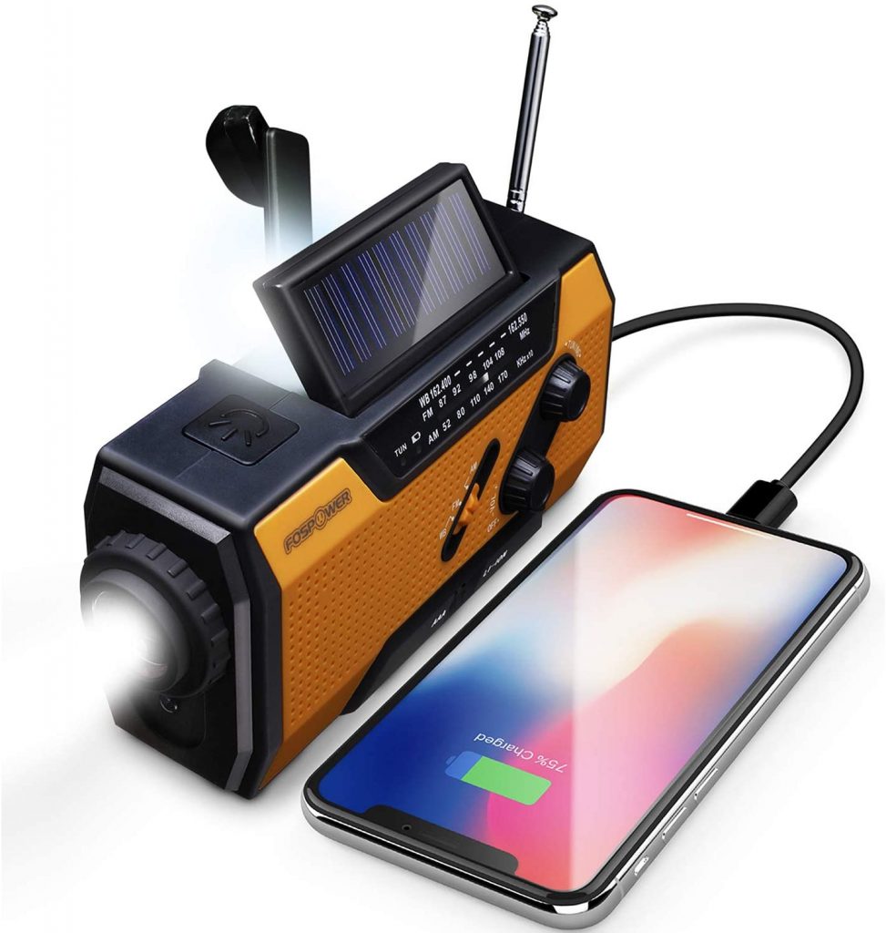 Product Image for FosPower Emergency Solar Hand Crank Portable Radio