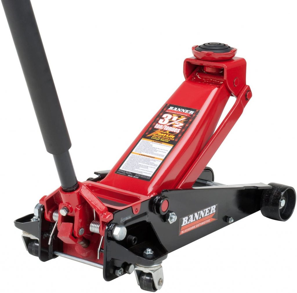 Product Image for Blackhawk B6350 Black/Red Fast Lift Service Jack - 3.5 Ton Capacity