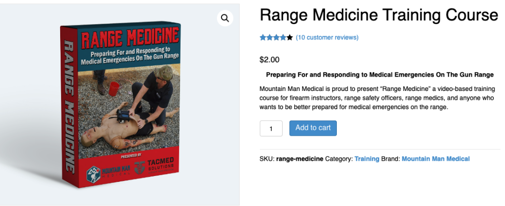 Product Image for Mountain Man Medical Range Medicine Training Course