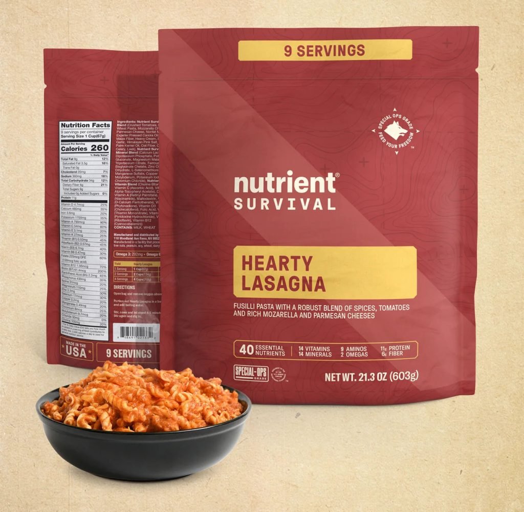 Product Image for Nutrient Survival Hearty Lasagna