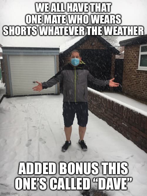 Cargo Shorts and Snow