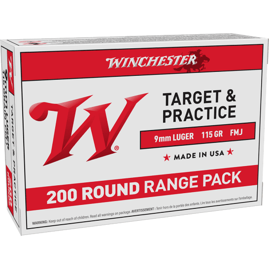 Winchester USA Target 9mm 115gr FMJ ammo, 200rds - $49.99
