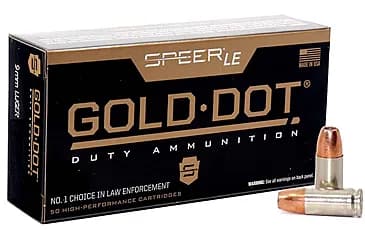 Speer Gold Dot 9mm Ammo +P 124gr JHP