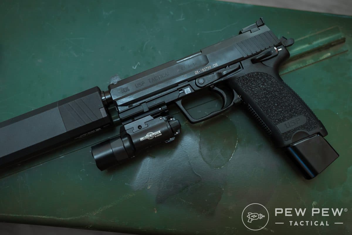 HK USP Tactical .45 SIlencerCo Osprey 45 SureFire X300 Ultra