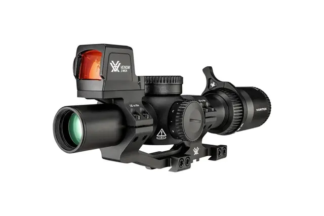 Vortex Venom 1-6-24 SFP 30mm AR-BDC3 LPVO w/Cantilever Mount & Vortex Venom Enclosed Red Dot - $389.95 (Email for Price)