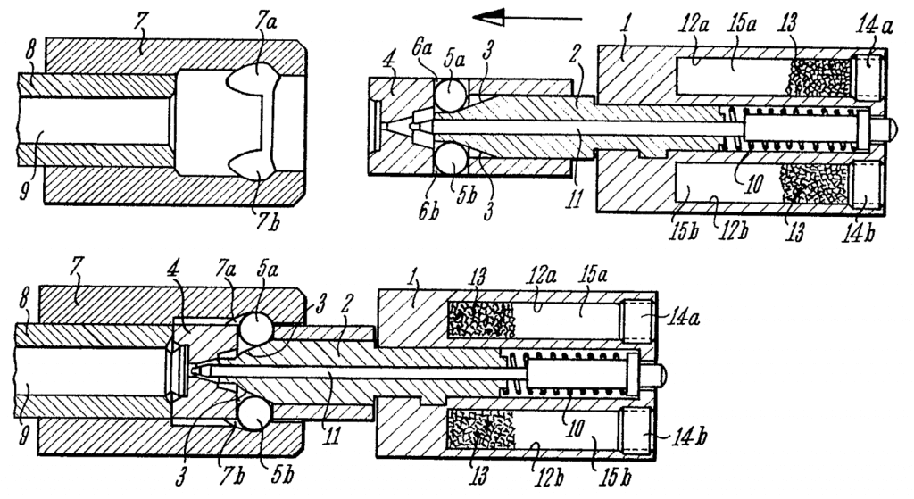 HK MP5 Roller Delayed Blowback System Patent Drawing
