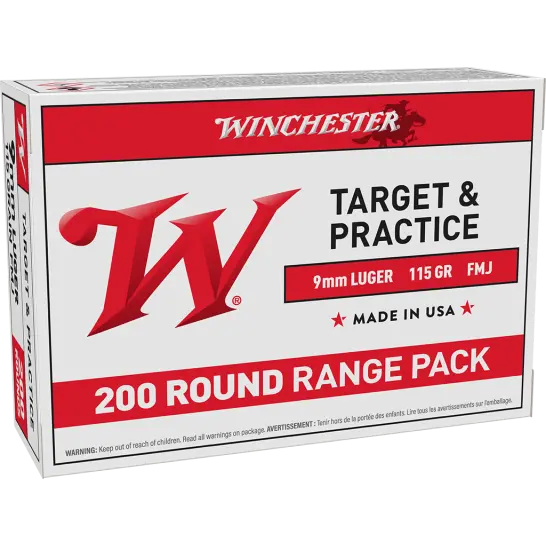 Winchester USA Target 9mm 115gr FMJ ammo, 200rds - $49.99