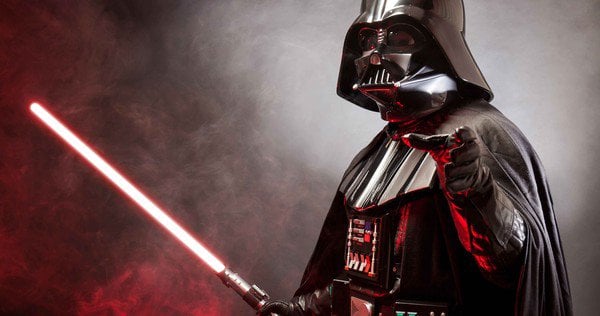 Darth Vader with saber.