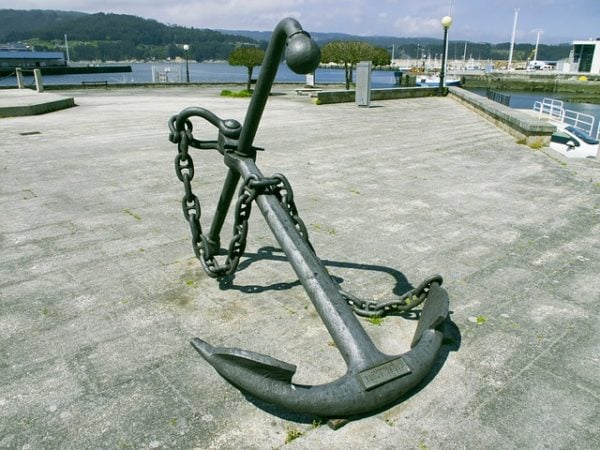 boat anchor on beach