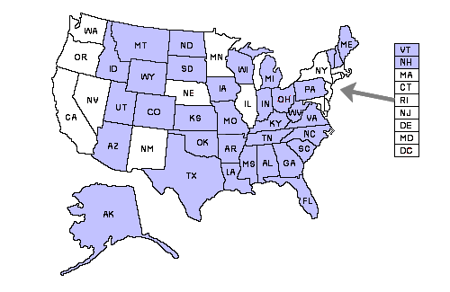 Georgia reciprocity map