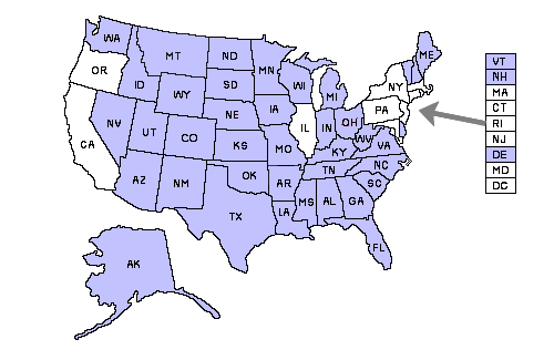 Idaho reciprocity map