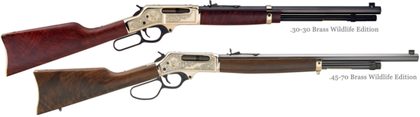 Henry Large Caliber Lever Action Rifles Brass Wildlife Editions