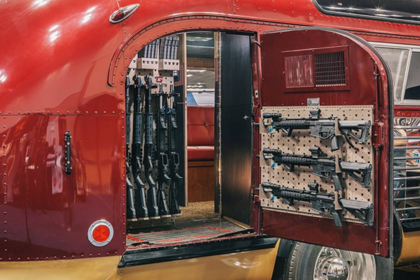 Camper stocked with lots of guns