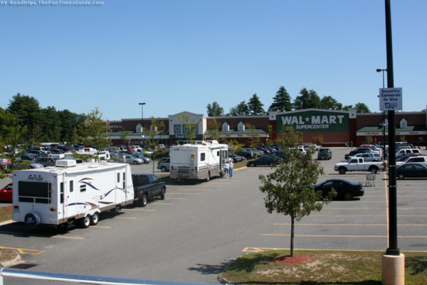 RVs boondocking in Walmart parking lot