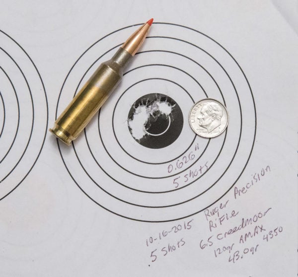 Holes in Target from a 6.5 Creedmoor