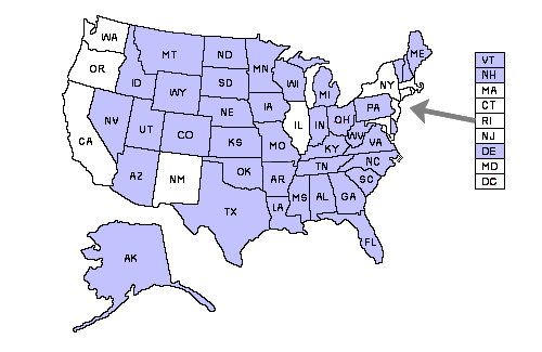 Kentucky CCW reciprocity map