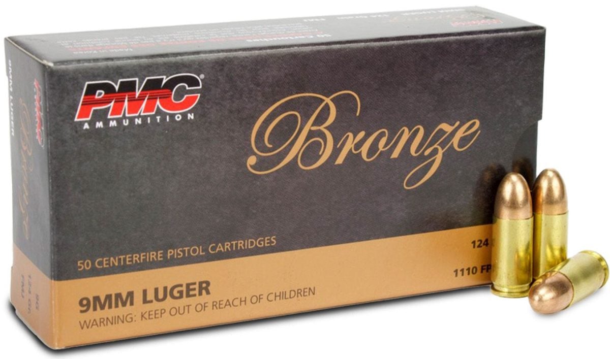 Product Image for PMC Bronze 9mm Ammo 124gr FMJ