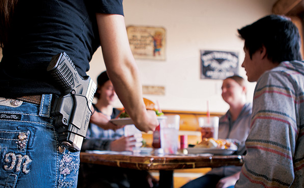 Waitress carrying pistol