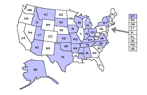 New York reciprocity map