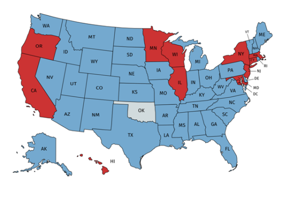 Oklahoma Reciprocity Map