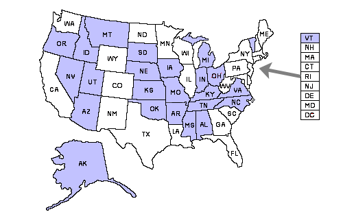 Oregon Reciprocity map