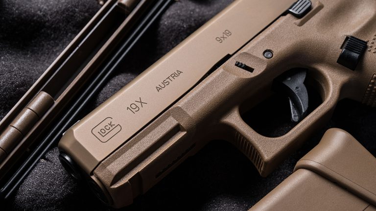 The Glock 19X Logo on the Pistol's Slide