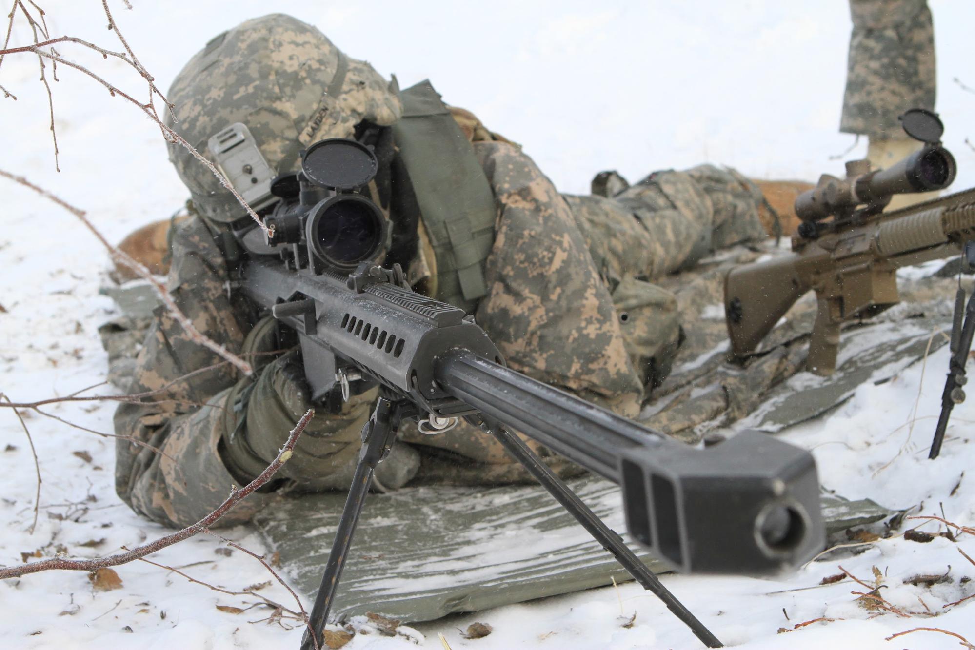 Best Rifle Bipods Of 2024 AR 15 Bolt Guns Pew Pew Tactical   US Army Sniper In Snow With M82 