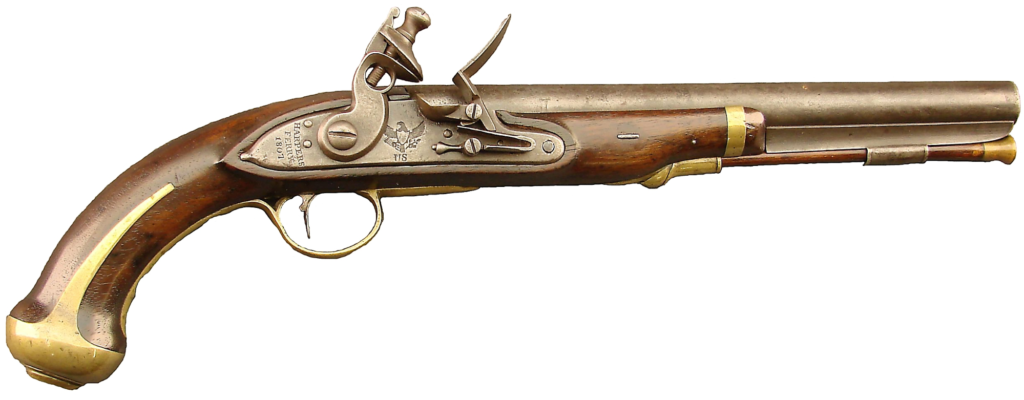 Antique flintlock pistol, no background check required!