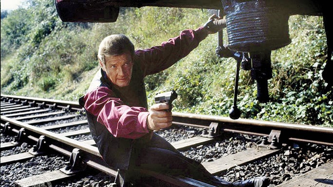 Roger Moore’s James Bond with His Walther P5 Compact in Octopussy