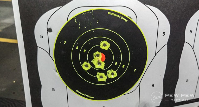 Sig FMJ Ball at 7 yards, Bersa Firestorm