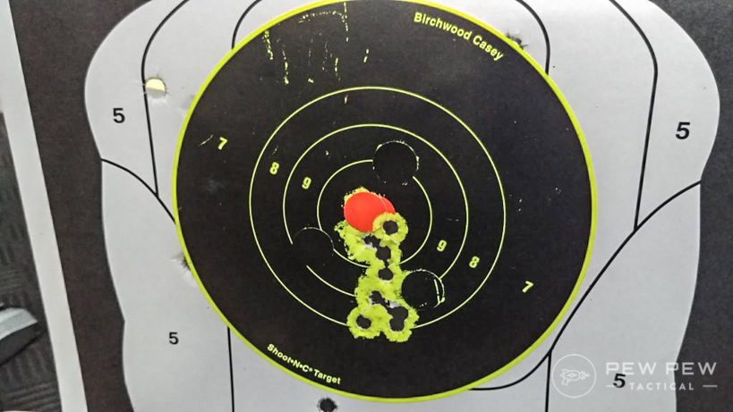 Sig V-Crown at 10-yards, Bersa Firestorm