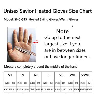 Glove sizes Savior Heated Gloves