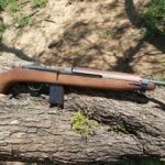 M1 Carbine on a log