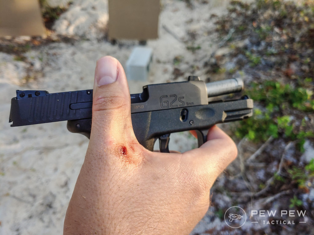 Taurus G2S chewed up hand