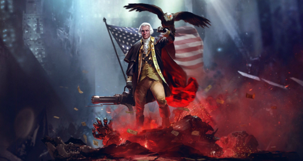 George Washington after crossing the Delaware River in 1776, colorized