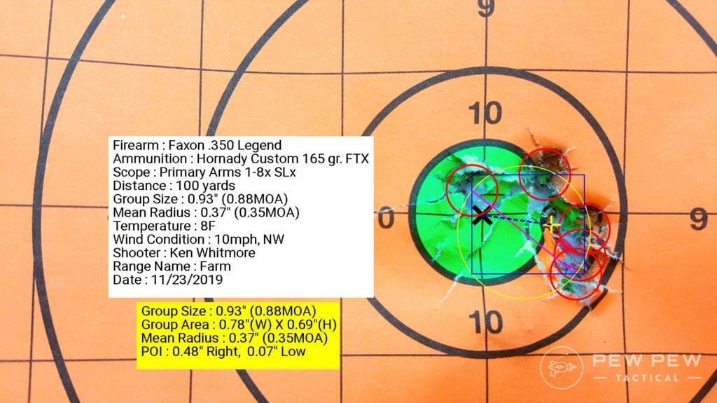 faxon 350 legend Custom 165 FTX .88 moa