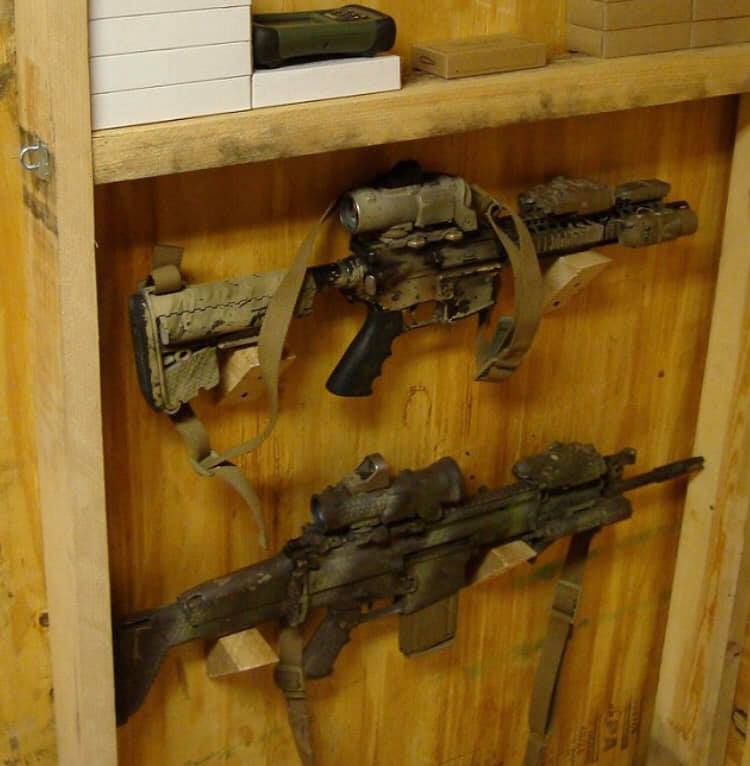 MK 17 Special Forces gear room in Afghanistan