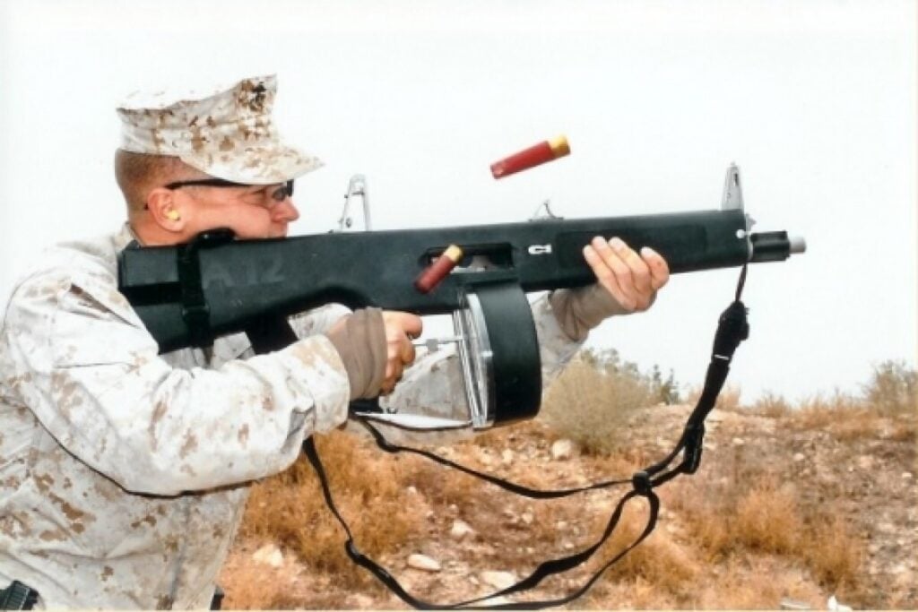 A Marine with an AA12 Combat Shotgun