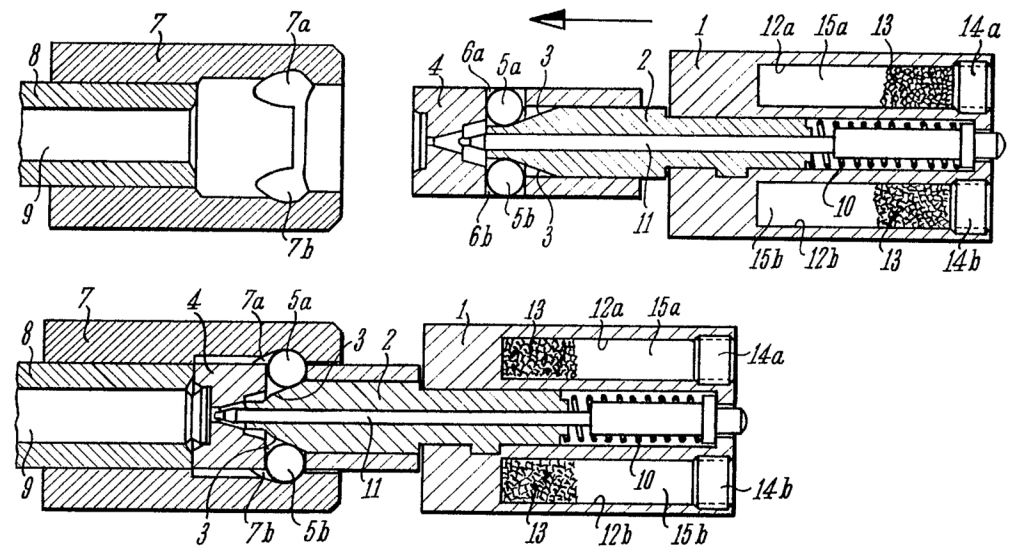 HK MP5 Roller Delayed Blowback System Patent Drawing