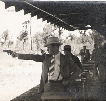 Hank Sloan with the S&W Registered Magnum .357 pistol in 1935