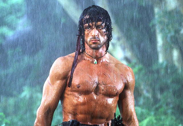 Rambo in the rain