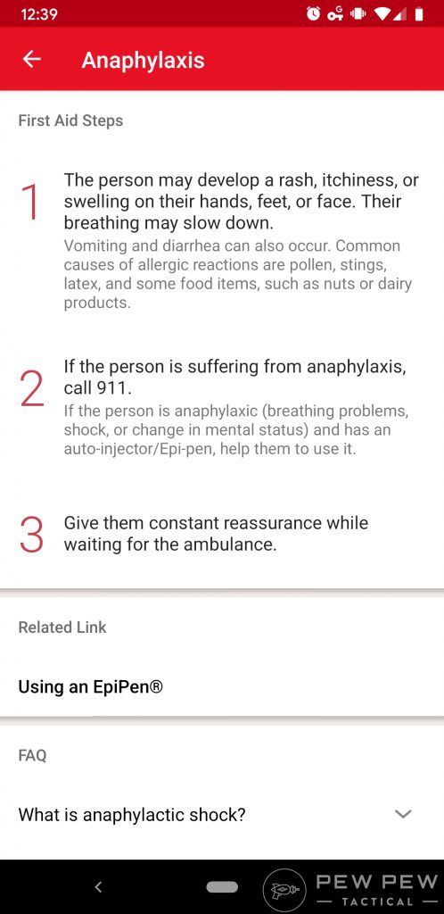 Red Cross Emergency App First Aid Directions