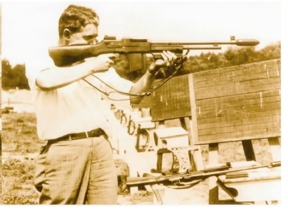 SA John W. Core in the late 1930's at firearms practice with the Colt Monitor obtained by the Bureau during the 1930's.