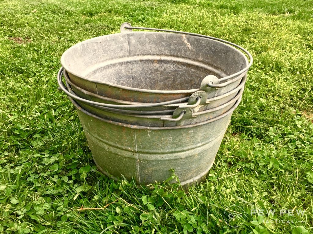 Lettuce growing buckets