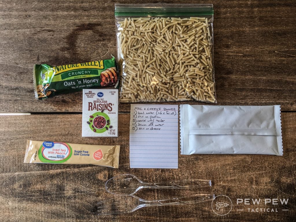 DIY MRE Mac and Cheese Ingredients