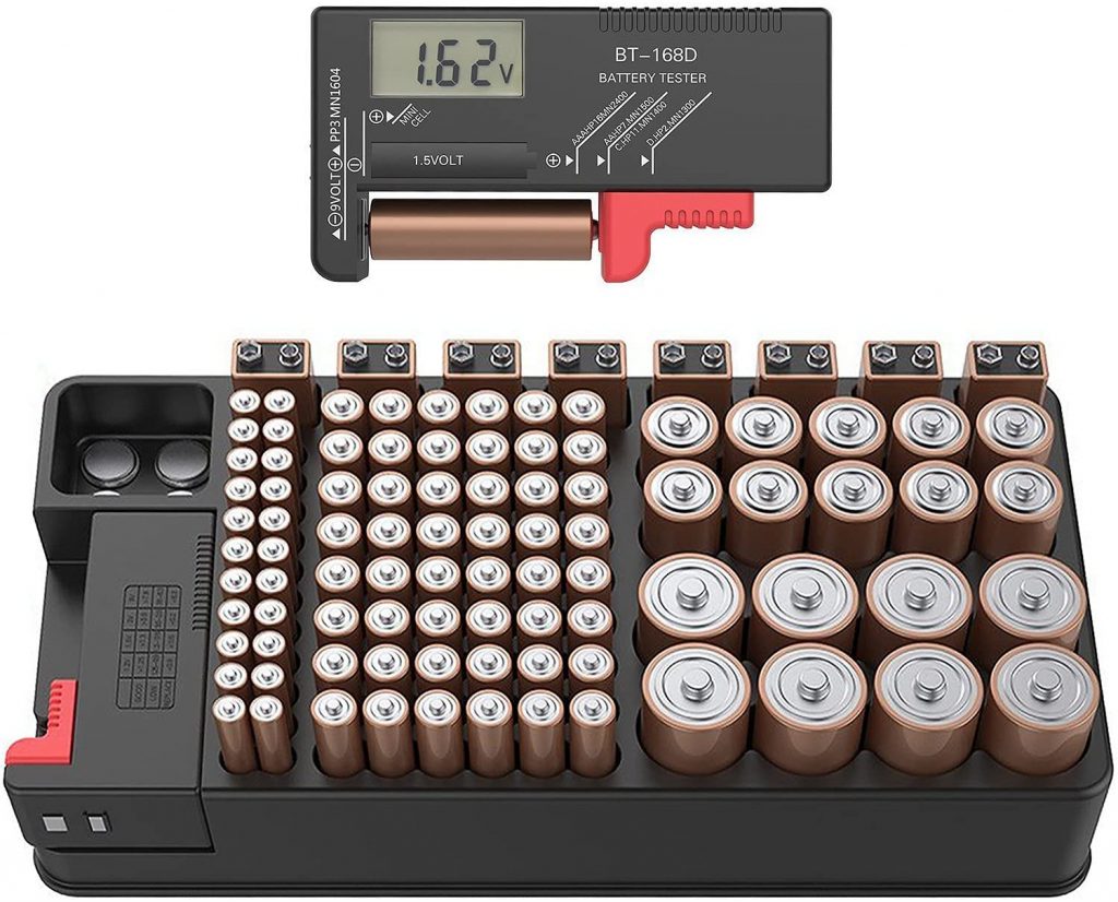 The Battery Organizer and volt meter