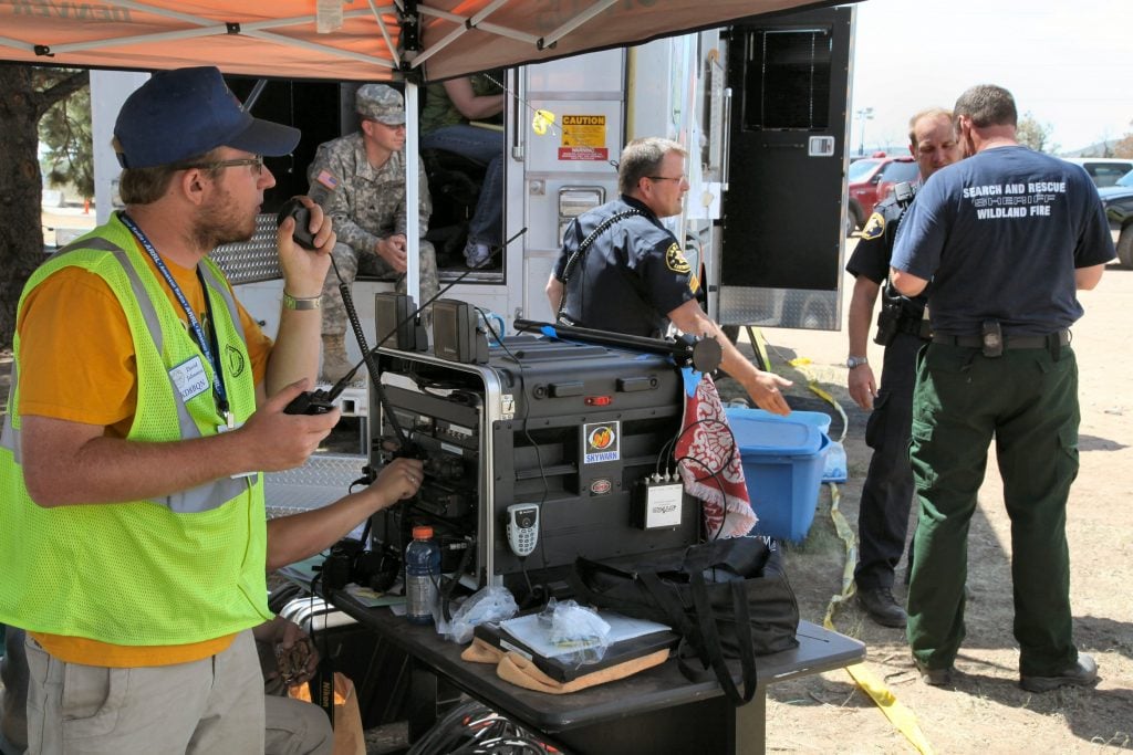 A Ham operator working during the Colorado wildfires (ARRL)