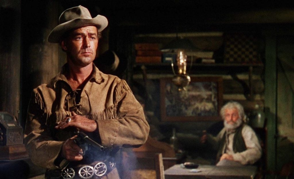 Alan Ladd as Shane with his Colt Single Action Army revolver